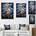 thumbnail image 4 of Designart "Moonlight Realm Of Blue Owls I" Animals Owl Floater Framed Wall Art Living Room, 4 of 5