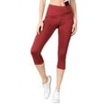 thumbnail image 2 of Women's Active Lattice Capri Cutout Workout Leggings -BRICK RED, S, 2 of 4