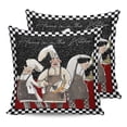 thumbnail image 7 of Outdoor Throw Pillow Cover Abstract Chef Retro Flower Texture Waterproof Cushion Covers 2 Pack Black and White Lattice Pillow Cases Home Decoration for Patio Garden Couch Sofa, 7 of 7