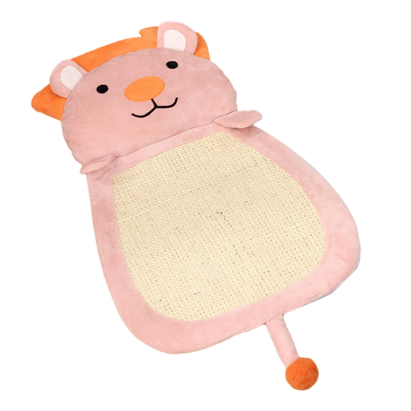 Tooyful Cat Scratcher Sisal Mat, Cat Scratching Board Pad, Durable Furniture Protector Cat Scratch Pad Lounge Bed for Kitten Small Medium Large Cats Pink Color Lion
