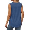 thumbnail image 6 of Admvng Tops for Women Trendy Summer Large Solid V-Neck Loose Casual Button Tank Top S-5XL, 6 of 8