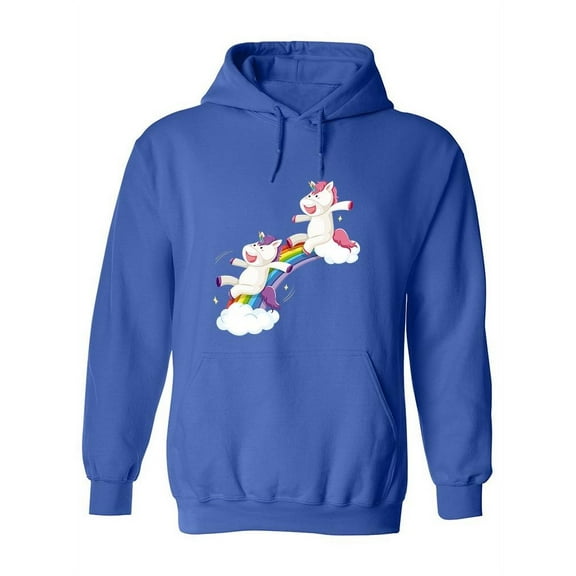 Two Unicorns Playing Hoodie Women -Image by Shutterstock, Female 3X-Large