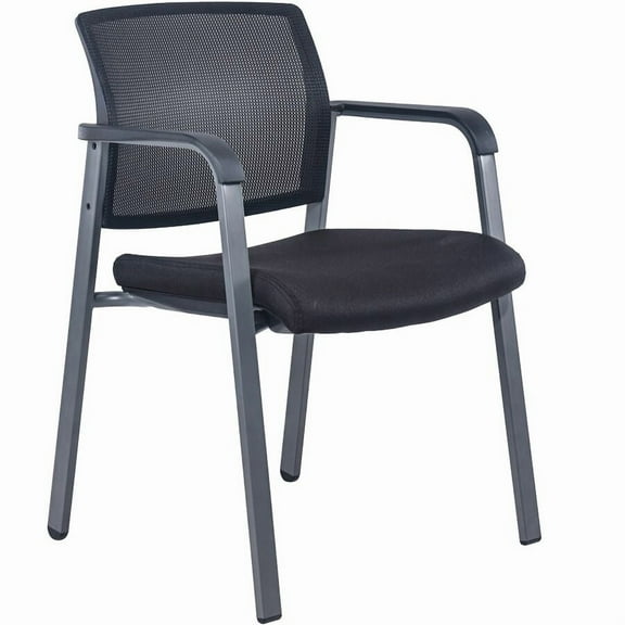 Lorell Guest Reception Waiting Room Chair, Mesh Back, Black
