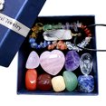 thumbnail image 5 of Conjunto de piedras naturales de siete chakras conjunto de combinación de Ehuebsd piedras preciosas de cristal columna Hexagonal adornos caja de decoración regalos, 5 of 5