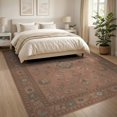 thumbnail image 3 of ODIKA 8'x10' Washable Area Rug Terracotta Elegance with Intricate Floral Motifs Elegant Design Symmetrical for Living Room, Under Sectional, Family , Durable, Non-Slip, 3 of 7