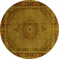thumbnail image 1 of Ahgly Company Machine Washable Indoor Round Persian Yellow Traditional Area Rugs, 3' Round, 1 of 4