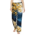 thumbnail image 2 of Lsque Moonlit Golden Tree Peacock Print Women's Pajama Pants, Lounge Pant - Comfortable Home Wear,Elastic Waistband, Stylish Design-X-Large, 2 of 9