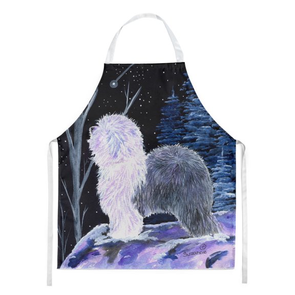 Carolines Treasures SS8401APRON Starry Night Old English Sheepdog Apron Large multicolor