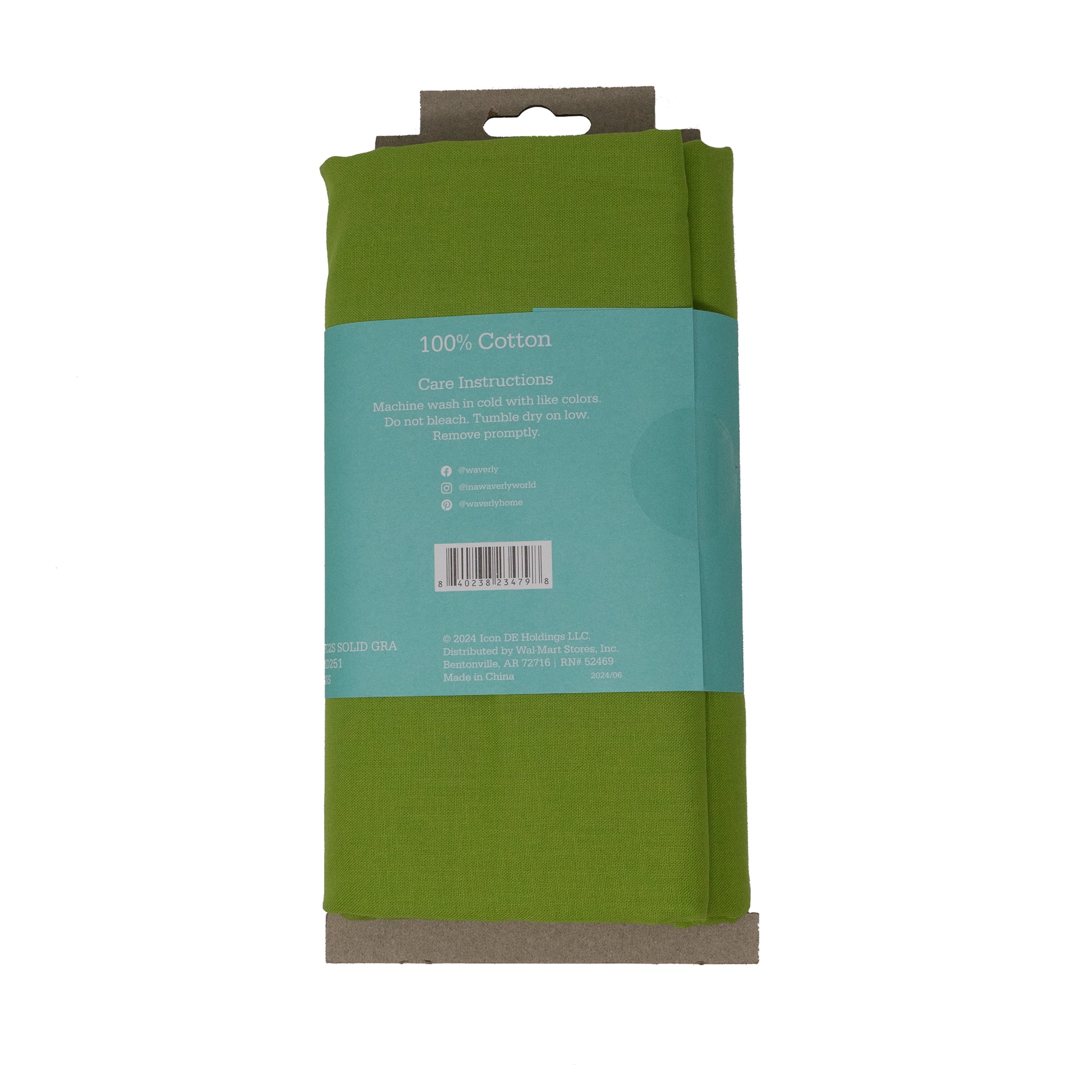 (2 pack) Waverly Inspirations 2 Yard Cut 100% Cotton Solids Fabric, Grass, 44" Wide for Quilting & Sewing
