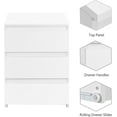 thumbnail image 3 of CZMJY Nightstand with 3 Drawers, Wooden Bedside Table with Storage, Small Bedside Storage Cabinet Unit with Sturdy Base for Bedroom/Small Space, White, 3 of 11