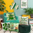 thumbnail image 3 of SZTXJ Set of 4 St Patricks Day Cushion Covers 18x18, Cushion Covers Happy St Patrick's Day, Leprechaun Irish Green Truck Shamrocks Hat Gifts Linen Pil, 3 of 5