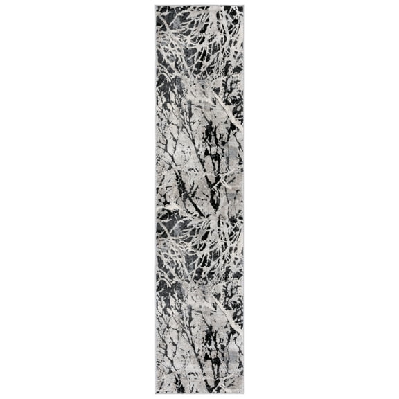 SAFAVIEH Jasper Mercia Abstract Overdyed Runner Rug, Black/Ivory, 2' x 9'