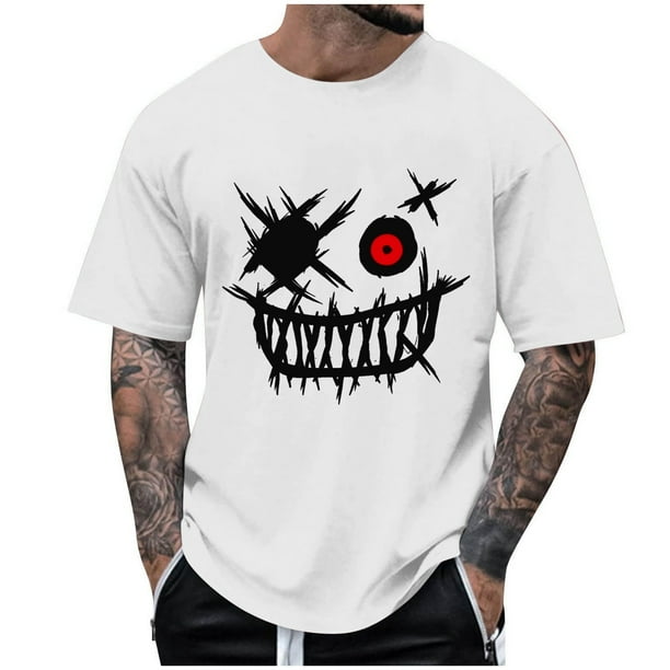 Camisetas de Cuello de la Tripulación de los Hombres de Poliéster Impreso en Seco Rápido, Cuello Redondo de Corte 3D para Gimnasio, Carrera, Ciclismo Y Ocasional