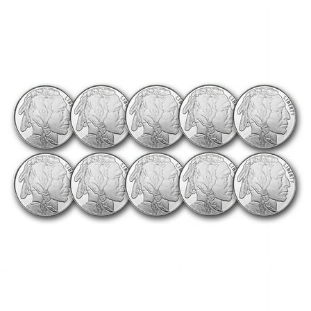 1 oz Silver Round - Buffalo (Lot of 10) - Walmart