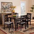 thumbnail image 6 of Bowery Hill Grey Upholstered and Brown Finished Wood 5-Piece Dining Set, 6 of 8