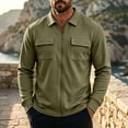 thumbnail image 2 of TOUMENY Men Zip Up Jacket Casual Lightweight Slim Fit Collared Long Sleeve Coat with Pocket Outdoor Travel Spring Fall Winter Jackets for Men Army Green XXXL, 2 of 7