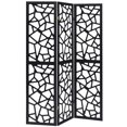thumbnail image 1 of Bowery Hill 3 Panel Contemporary Wood Intricate Mosaic Room Divider in Black, 1 of 4
