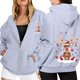 thumbnail image 1 of WILLBEST Sudadera de Mujer con Estampado Navideño, Cremallera, Manga Larga, Bolsillo, Cordón Ajustable y Capucha Informal 2182 Grande, 1 of 8