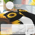thumbnail image 6 of Yellow Sunflowers Queen Size Comforter Set, Black Background Spring Floral Simple Bedding for All Seasons, 4 Pcs Bed Set, 1Quiltcover (90"x92") ,1Sheet(94"x116"), 2Pillowcases (30"x20"), 6 of 12