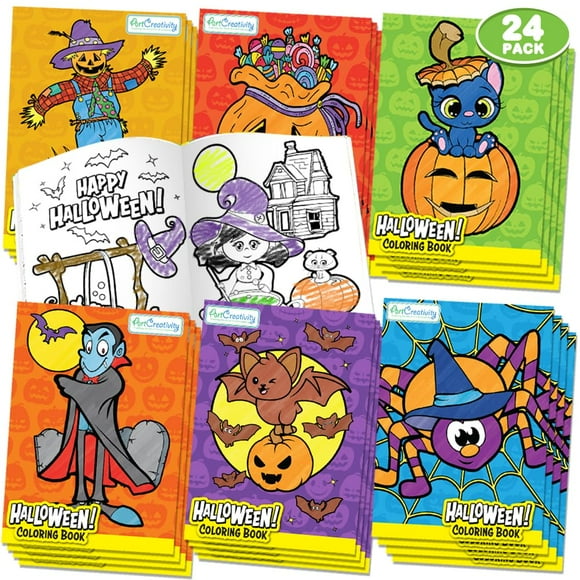 Libro para colorear ArtCreativity Halloween, paquete de 24 para niños