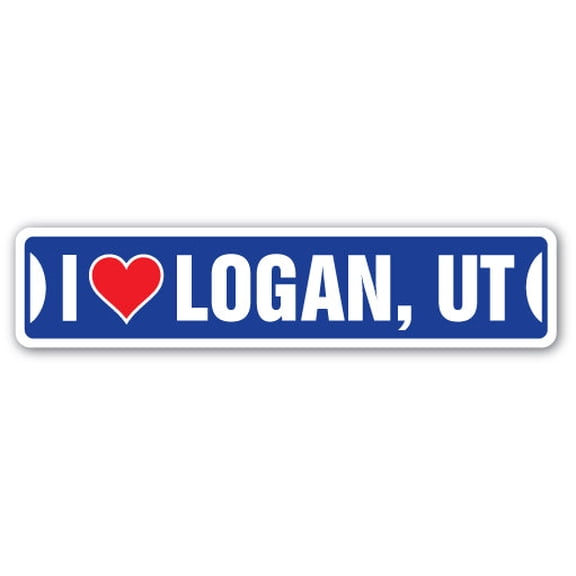 I LOVE LOGAN UTAH Street Sign ut city state us wall road décor gift
