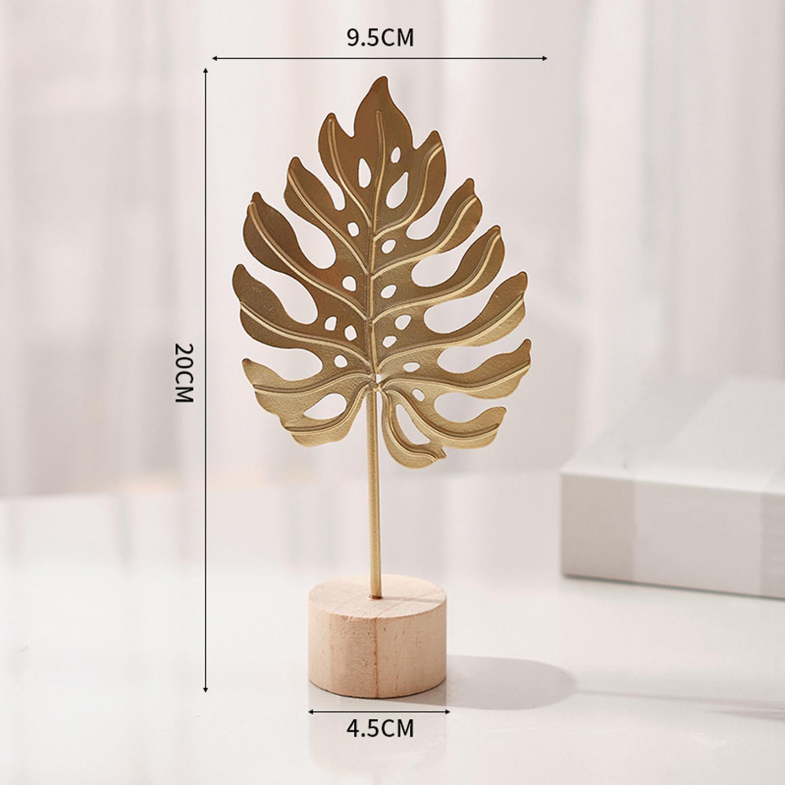 Peacock Statue Leaf Figurine Sculpture Iron Wood Material for Living Room Bedroom Garden Decoration