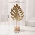 thumbnail image 4 of Leaf Figurine Sculpture Ornament Iron and Wood Material Artistic Tabletop Decoration for Bedroom Shop Restaurant, 4 of 8