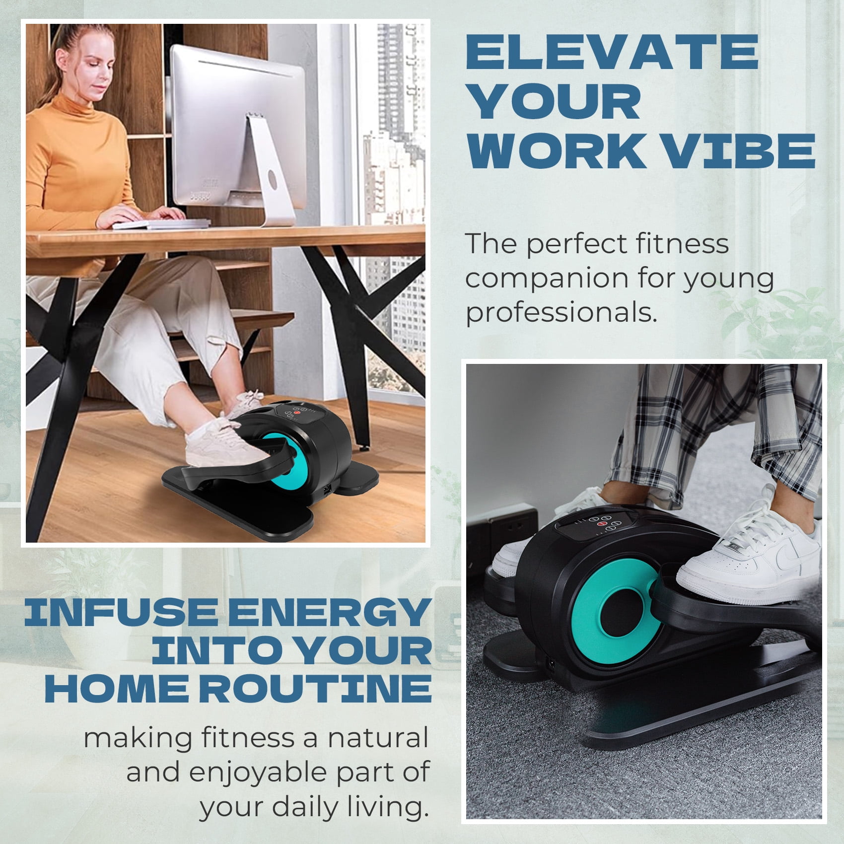 PROHIKER Under Desk Elliptical Machine Electric, Ellipse Leg Exerciser for Seniors Fully Assembled, Portable and Quiet Pedal Exerciser with Remote Control and LCD Display Monitor