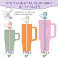 thumbnail image 2 of NiHome 6-Pack Silicone Straw with Flower Cover Cap, 12 Inch Reusable Silicone Drinking Straws Compatible with Stanley 40oz and 30oz Tumblers, Customizable Length and Dishwasher Safe(Morandi Colors), 2 of 8