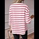thumbnail image 5 of Camisetas de 3/4 para Mujer, Camisas A Rayas con Cuello , Camisetas de Algodón Francés Rojo XXL, 5 of 8
