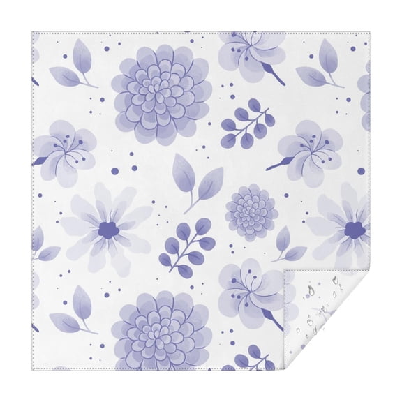 Floral 42" Square Waterproof Tablecloth, Floral Print Polyester Table Cover