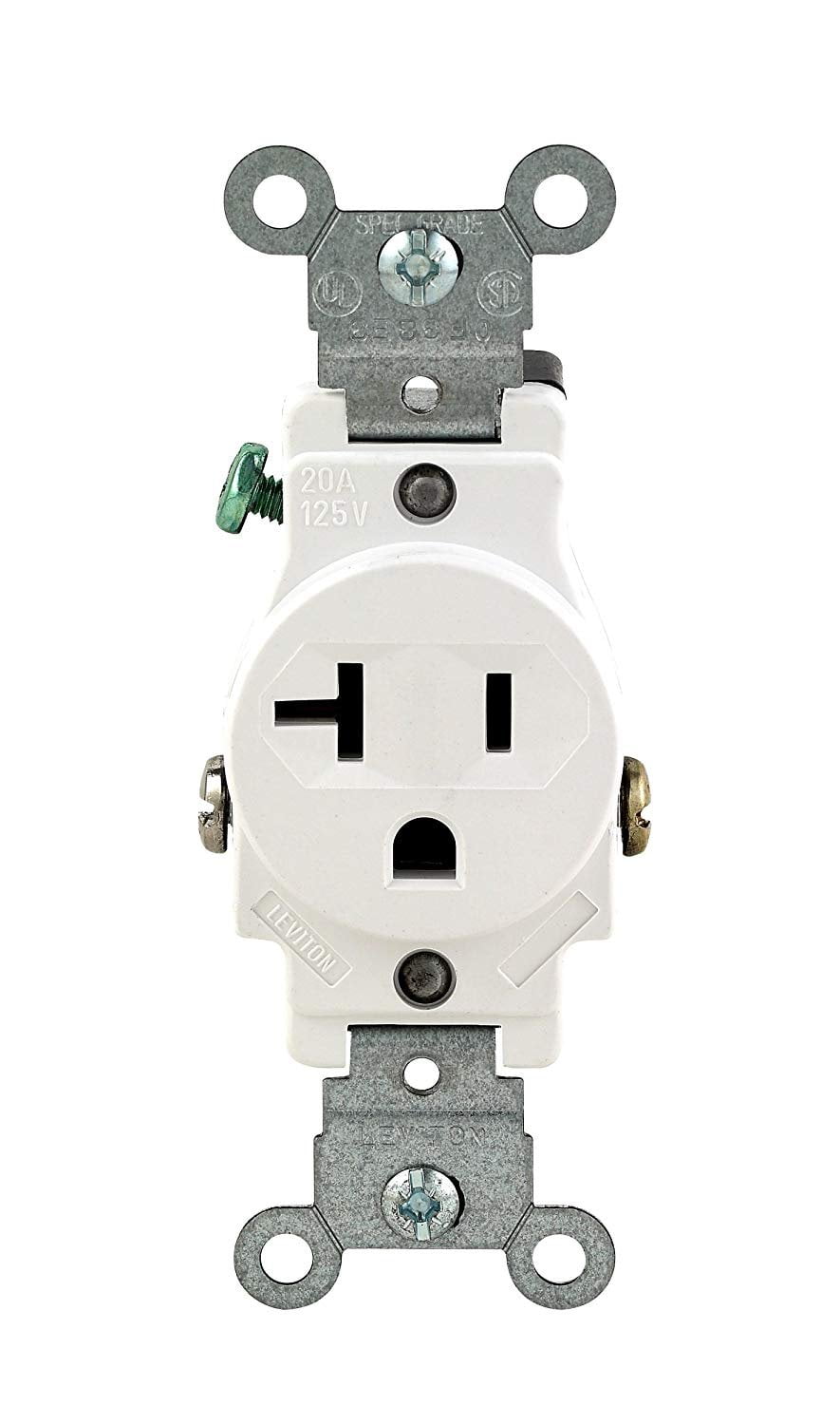 1 pc Single Receptacle 15 Amp 15A 125V AC Outlet 2 Pole 3 Wire White