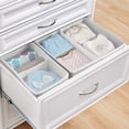 thumbnail image 3 of mDesign Fabric Nursery Divided Drawer Organizer Bin, 4 Pack, Light Gray/White, 3 of 9