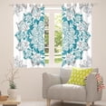 thumbnail image 5 of Boho Mandala Curtains for Bedroom Living Room Kids Bohemian Style Blackout Curtains Hippie Mandala Darkening Drapes White Teal Blue Window Treatments 53"W x 63"L (Pack of 2), 5 of 6