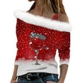 thumbnail image 1 of T-Shirts pour Femmes Élégants, Col Roulé Simulé, Manches Longues, Col Roulé de Noël, Pack de Hauts pour Femmes, Blouse Tunique Imprimée, 1 of 5