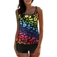 thumbnail image 2 of Gibobby Trajes de Baño Mujer Tamaño Split Bathing Plus Print Set Traje de baño digital Traje de baño Traje de mujer Bikini Correa ajustable Trajes de bañ(Negro,XL), 2 of 5