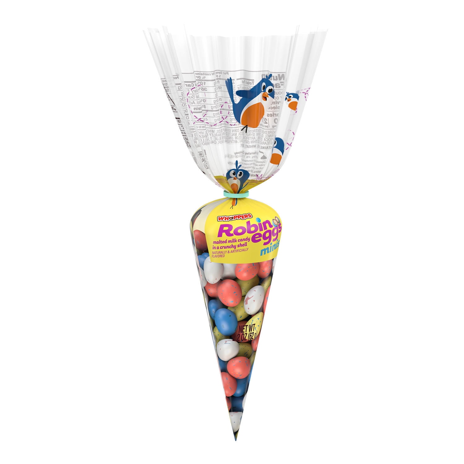 WHOPPERS Robin Eggs Minis Malted Milk Balls, Easter Candy Gift Bag, 2.2 oz