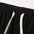 thumbnail image 5 of IYYVV Men's Baggy Pants Tie Front Drawstring Waist Corduroy Pants Casual Loose Straight Leg Pants Trousers with Pockets Black S, 5 of 6