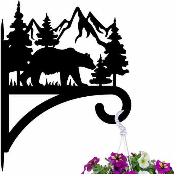 Iron Hanging Plant Hanger Bracket Wall Mounted Plant Hooks Bear 338x393x1.8mm