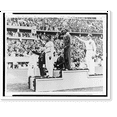 thumbnail image 2 of Historic Framed Print, [Jesse Owens with Lutz Long and Naoto Tajiia(?) salute during awards ceremony for the broadjumping event at the 1936 Olympics in Germany], 17-7/8" x 21-7/8", 2 of 9