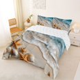 thumbnail image 2 of jejeloiu Serene Coastal Scene Full Size Comforter Sets For Girls,Starfish Shell Shore Bedding Comforter Set,Blue Beige,Reversible,3 Pieces,1 Comforter and 2 Pillowcases, 2 of 7
