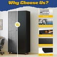 thumbnail image 7 of IKIMI 73" Metal Storage Cabinet with Adjustable Shelves and Doors, Garage Storage Cabinets with Wheels and Locking, Tall Freestanding Cupboard for Kitchen, Living Room or Laundry Room, Black, 7 of 7