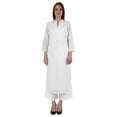 thumbnail image 5 of Bimba Mandarin Collar W/ Pintucked Neck CottonÂ&nbsp;KurtiÂ&nbsp;For Womenâ€™s Indian Ethnic Straight Solid Kurta, 5 of 7