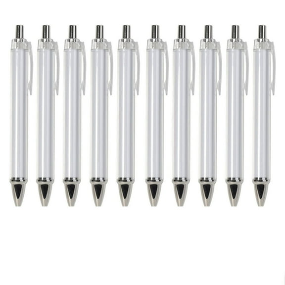 10Pcs Retractable Ballpoint Pen for Heat Transfer Printing Sublimation Pen Heat Transfer Ballpoint Pen for Student