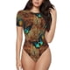 thumbnail image 1 of Balery Vintage Butterfly Green Body de cuello redondo de manga corta para mujer Tops de manga corta Tops básicos-Medium, 1 of 6