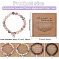 thumbnail image 7 of 4pcs Heart Charm Beaded Bracelet Natural Stone Bracelets for Women Gemstone Stretch Bracelets Round Beaded Bangle Bracelet Birthday Gifts for Sister Best Friend Bestie, 7 of 7