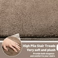 thumbnail image 4 of PURE ERA Plush Bullnose Brown Carpet Stair Treads Cover 9.5" x 30"x1.2" For Wooden Stair Set of 14 Back Self Adhensive Tape Free, 4 of 9