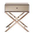 thumbnail image 6 of Weston Home Downey X Base Mirrored Campaign End Table, Champagne Gold, 6 of 9