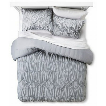 Xhilaration Full Queen Gray Jersey Textured Comforter Shams Set