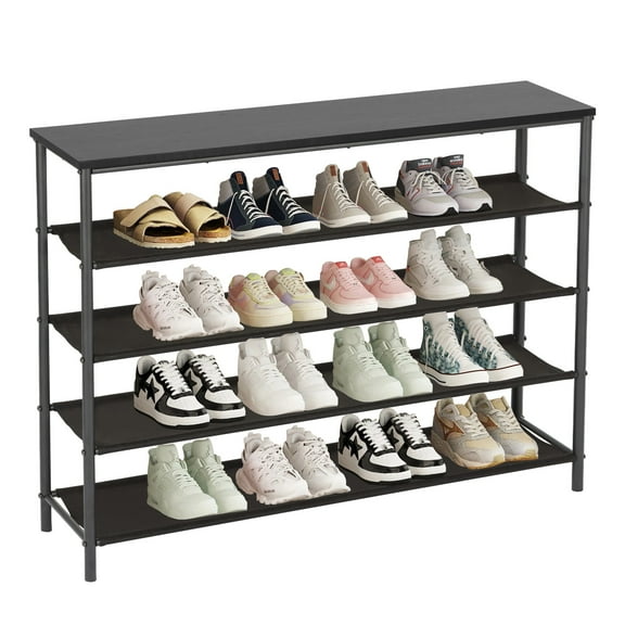 5-Tier Shoe Rack Tall Shoe Organizer Shoe Storage Shelf  for Entryway, Closet, Garage, Bedroom,Cloakroom, Black